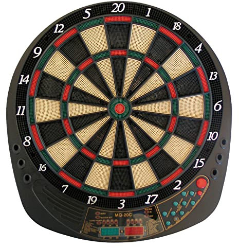 BEST SPORTING Dartscheibe elektronisch Exeter I elektronische Dartscheibe mit LED-Anzeigen I E-Dartscheibe mit 12 Dartpfeilen & Ersatzspitzen I hochwertiger Dartautomat I Dart für 8 Spieler