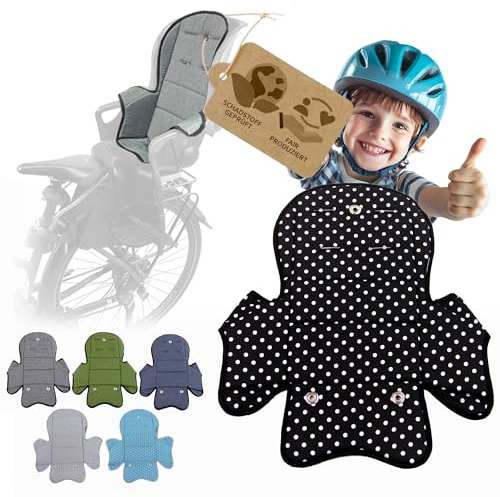 Ersatzbezug kompatibel mit Römer Kinderfahrradsitz – Weiches Ersatzpolster für Fahrradsitz Kinder – Sitzbezug, waschbar bei 30°C – Komfort Polster für Kinder Fahrradsitz MOD 5 (schwarz-weiße-punkte)
