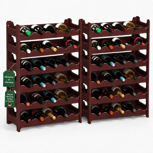 ARTECSIS Cantinetta Portabottiglie in Plastica Modulare 72 Bottiglie Marrone