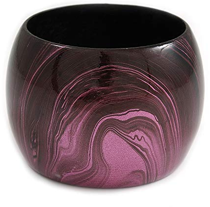 Avalaya överdimensionerat brett träarmband (rosa och svart) – medelstorlek, En storlek, Trä