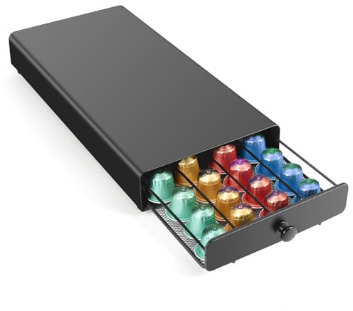 Victse Portacapsule Cassetto Porta Capsule per Nespresso, Capacità 40 Pezzi Cassetto di Stoccaggio, Porta Cialde Caffè Compatibile per Nespresso, Durevole Per Drawer Storage Contenitore per Organizer