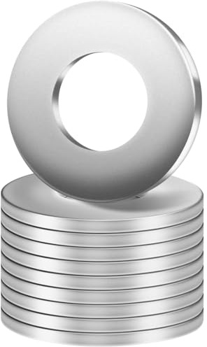 BOUMVID Arandelas Planas de Cuerpo M12 x 37mm, 10 Piezas Acero Inoxidable 304 A2 V2A, Metalicas Grandes Arandela de Bloqueo, Plana de Plano Para Tornillos Sujetadores DIN 9021 / ISO 7093