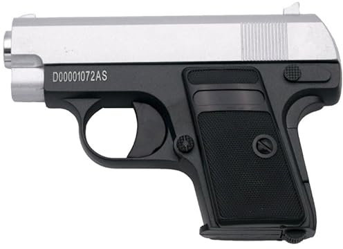 Softair Pistole 6mm G.9BC Vollmetall < 0,5 Joule Airsoft Gun schwarz/Silber