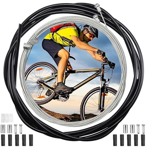 JAONLD Set da 2 Pezzi Cavo Freno Bicicletta Universale Anteriore e Posteriore Con Guaina e Manicotti Terminal - Accessori Bici di Ricambio