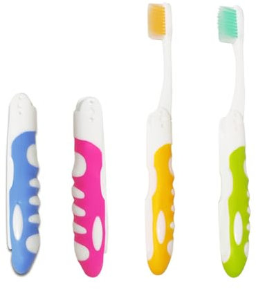 KGDUYC 4 spazzolini da viaggio portatili da denti pieghevoli con setole morbide spazzolini pieghevoli per viaggi campeggio escursionismo