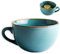 Tazas Grandes de Cerámica, Taza de Cerámica, Bol de Cereales con Asa, Taza de Gres, Ensaladera, Bol de Regalo, Apto para Microondas y Horno Lavavajillas, Regalo para un Amigo (Azul)