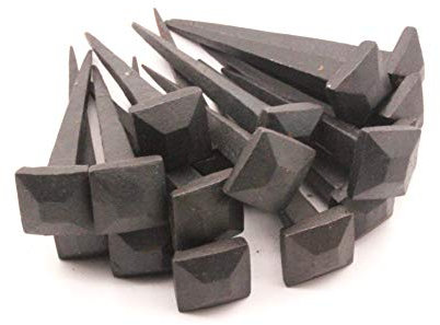 Juego de 40 clavos de hierro tradicionales forjados a mano (1 kg) con cabeza cuadrada rústica negra de 3 pulgadas, clavos decorativos de alta calidad para pared