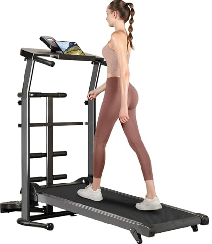 Hemmabruk löpband med 12% lutning och justerbar höjd, hopfällbart löpband med handtag, Walker Pad 200 Lb kapacitet, självgående för äldre/barn/vuxna,Standard edition