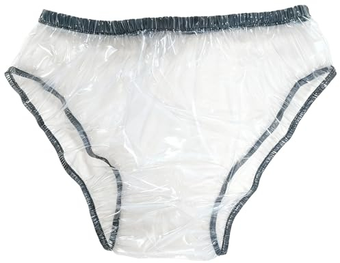 Erwachsenen Windel Geräuscharm Weich Wasserdichte PVC Inkontinenz Schutzhose für Erwachsene Auslaufsicher Passend für Männer Und Frauen Komfortable Plastik UnterhoseClear,2XL