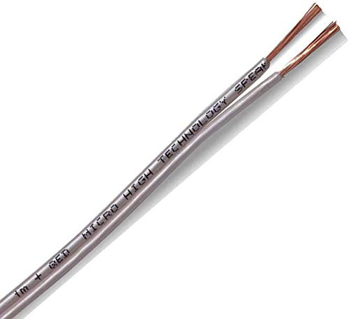 QED Performance Micro Slimline White OFC Speaker Cable for HiFi and Home Cinema Systems (5 metres)