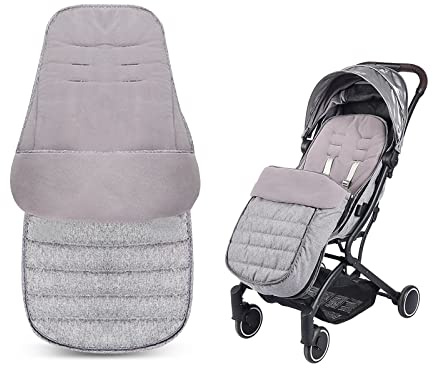 SONARIN Saco Silla de Paseo universal, Impermeable y a prueba de viento,Protección antideslizante,Cosy Toes, Forro Polar térmico Deluxe,para Sillas de paseo,Cochecito(Gris)