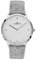 Dugena Herren-Armbanduhr 4460986 Pure, Quarz, weißes Zifferblatt, Edelstahlgehäuse, Saphirglas, Lederarmband mit Wollbeschichtung, Dornschließe, 3 bar