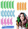 URAQT Lockenwickler Curler, 18pcs DIY Magic Haar Wellen Locken Wave Styling Kit für Lange Haare Mädchen den Heimgebrauch Waves Styler mit Styling-haken (25cm,15cm)