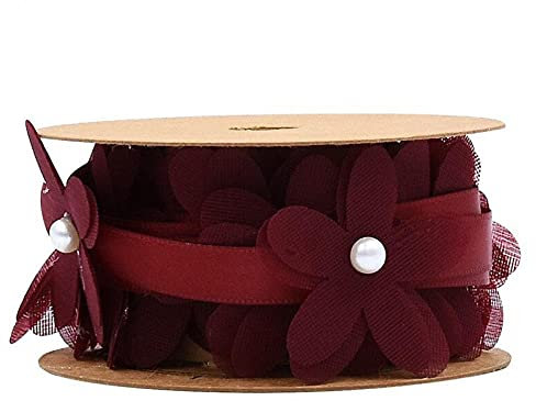 TOSSPER 1pc Sash Gürtel Blumen Perlen Strass Packungseinwickel Burlap Band Für Brautschleier Dekorieren Geschenk