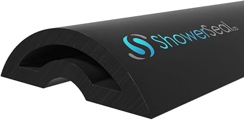 Shower Door Threshold Rubber Flexible Strip | Shower Doors and Bath Screens | Shower Barrier Seal (Black, 2000mm)