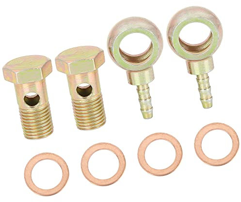 A ABSOPRO Moto Voiture 14mm Banjo Tuyau Barbillon Boulon Raccords Métal (Ensemble de 2)