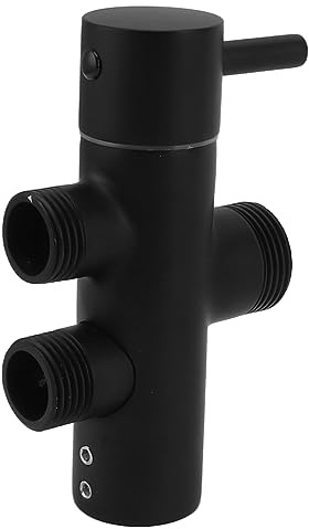 Deviatore per Soffione Doccia, Valvola Deviatrice per Doccia a 3 Vie, Nero, Antiruggine, a Prova di Perdite, Montato a Parete, Valvola Deviatrice per Braccio Doccia, Splitter per