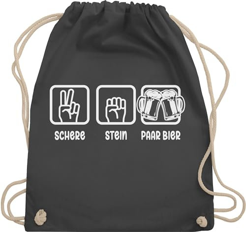 Shirtracer Turnbeutel Rucksack - Party & Alkohol Damen - Schnick Schnack Schluck I Schere Stein Papier I JGA Trinksprüche Malle I Alkoholliebe I Saufen Geschenk Bierliebhaber I Trink Spruch - Unisize