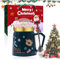 Horuili Tasse de Noël, Tasse à Café de Noël, Set de Tasses de Noël avec Couvercle et Cuillère, Tasse de Noël en Céramique, café thé Lait Tasse, pour Noël Amis Famille Amoureux Idée Cadeau (420ml)