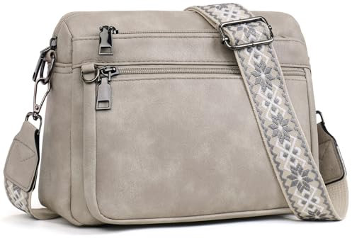 MUIIKOLA umhängetasche damen，umhängetasche mittelgroß tasche umhängetasche,damen leder，Weich Breiter Gurt