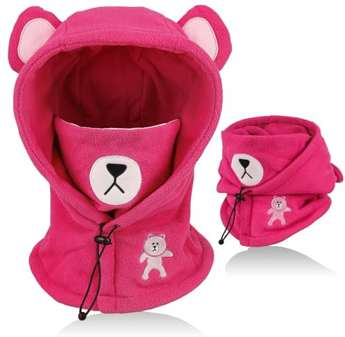 AYPOW Kinder Winter Thermo Fleece Sturmhaube 4-12 Jahre, Multifunktionale Winddichte Verstellbare Gesichtsmaske Skimaske, Warm Mütze Sturmmaske Halswärmer Schal für Jungen Mädchen Outdoor-Aktivitäten