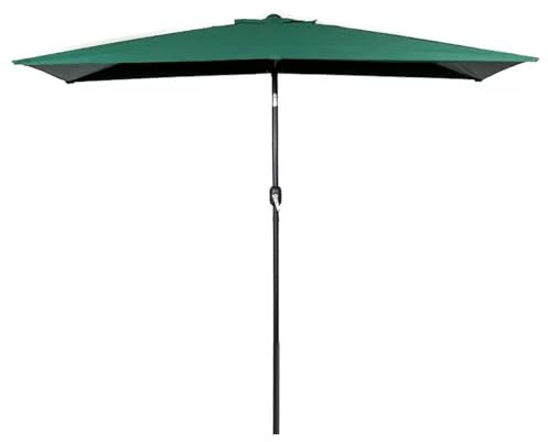 Halber Rechteckiger Sonnenschirm Ø 2,50 x 1,30m, Halbschirm Balkonschirm, 220 g / ㎡ Wasserfestes Polyester, 5 Rippen, Für Wand, Veranda oder Balkon Möbel (Size : Green)