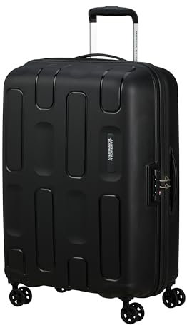 American Tourister Ellipso - Hartschalenkoffer 68 cm Mittelgroß - Trolley Koffer mit 4 Rollen, TSA-Schloss, Leicht - 64 L - Schwarz (Black)