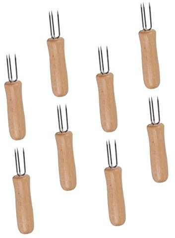 INOOMP 8pezzi Spiedini Barbecue Inossidabile Forchette Per Carne e Verdure Per Grigliate e Bbq Portatili e Facili Da Usare