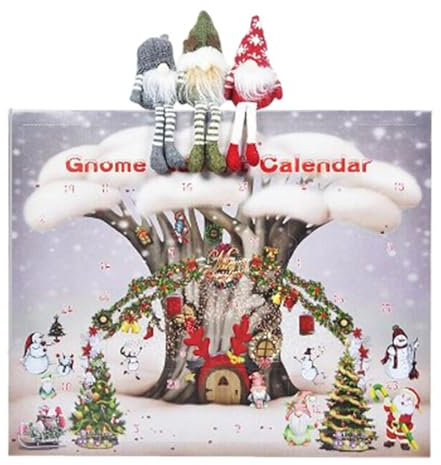 Weihnachtswichtel 2024, severalDay Weihnachten mit Zwergpuppen, gefülltes Plüsch-Tablett, Dekoration, Weihnachts-Countdown-Kalender für Tisch, Heimdekoration, 30,5 x 25 cm