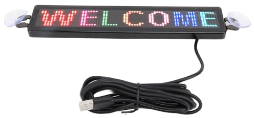 LED Bildlaufschild, 9,06 x 1,97 Zoll Bluetooth App Steuerung LED Schild, Programmierbares LED Autoschild, Tragbare USB LED Anzeigetafel für Auto, Bar, Party, Festival