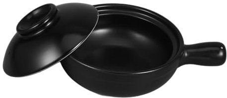 Cabilock Olla Arrocera De Piedra Tradicional Tapa Asa Única Para Guisos De Arroz Apta Para Cocina y Microondas De Para Cazuela Utensilios De Cocina Para Olla De Barro Para Cocinar
