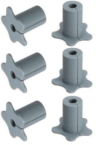 sourcing map 6 passacavi per fori da parete da 5/8 pollici, kit di instradamento cavi in silicone antiscivolo da parete, accessori per cavi Ethernet (grigio)