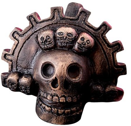 Silbato de la muerte azteca - Terrible silbato de cráneo, auténtico grito | de guerra ruidoso | de cerámica azteca hecha a mano, instrumento inspirado en maya, regalo único para los fanáticos