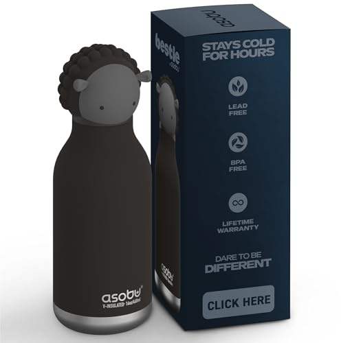 asobu Bestie Sheep Water Bottle, Cute Collectible Character, BPA Free
