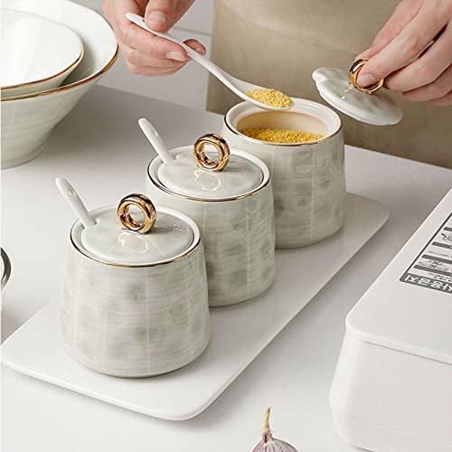 récipient à sucre， 1pcs,à épices, sucrier avec couvercle, pot à sucre et sel, pot d'assaisonnement, pot de stockage de sucre, pot à sucre, pot à épices, pot à sucre de 280 ml(White)
