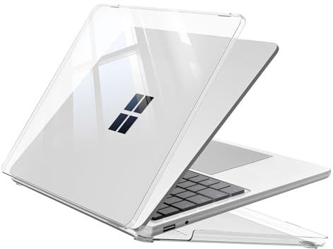 FINTIE Custodia Compatibile con Microsoft Surface Laptop 13 Pollici 2025 (Modello: 2095), Cover Leggera Sottile e Rigida Case, Trasparente Cristallo
