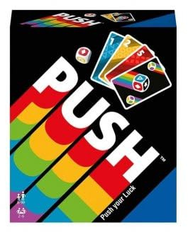 cavernedesjouets Jeu de Societe Push, des 8 Ans - Cartes et de - Reflexion, Observation, strategie - multilingue - Set Jouet Ambiance et Carte