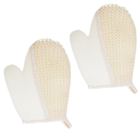 GALPADA 2pcs Sisal Bath Gloves Exfoliating Body Wash Mitts Soft Comfortable Waterproof for Adults and Kids for Shower and Spa