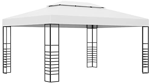Tente de carport, tonnelle de jardin, en acier revêtu par pulvérisation, 4 x 3 x 2,7 m, blanc, pliable pour fête, mariage, activités commerciales
