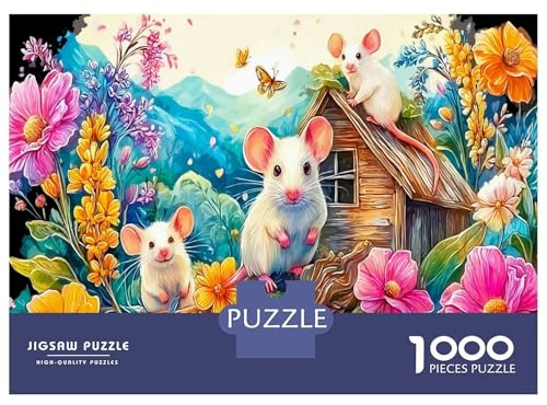 Löwenzahn Maus 1000 Teile Puzzle Kreative Geschenkidee, Schachtel in Leinenoptik 52x38cm/1000 Teile