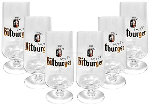 Bitburger Kelch Tulpen Glas Gläser-Set - 6x Biertulpen 0,3l geeicht