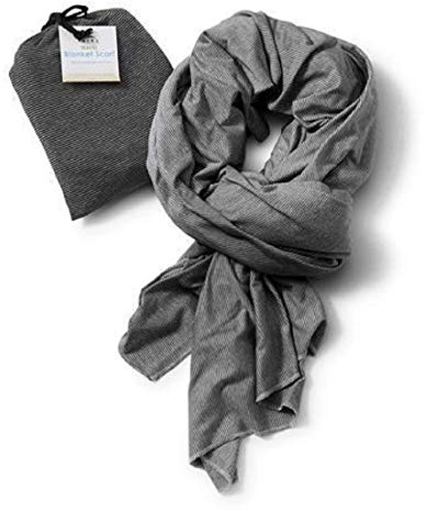 Bucky Écharpe en granit, rayures noires, Taille unique, Couverture écharpe