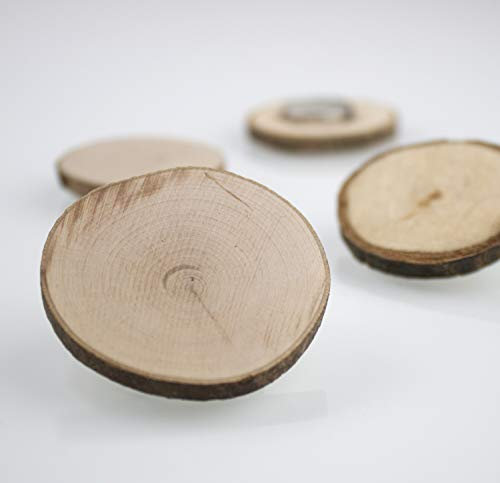 Starke Holzscheibenmagnet Neodym für Magnettafeln, Whiteboards und Kühlschränke (Magnetholzscheibe, 4er Set)