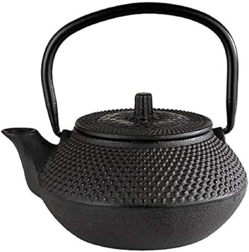 APS Teekanne ASIA aus Gusseisen, Innenseite emailliert mit abnehmbarem Deckel und Henkel, Ø 12,5 cm, schwarz