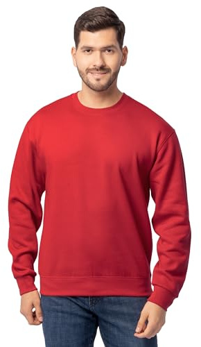 Fruit of the Loom Men's Eversoft Fleece Sweatshirts & Hoodies, Sweatshirt-Red, Small