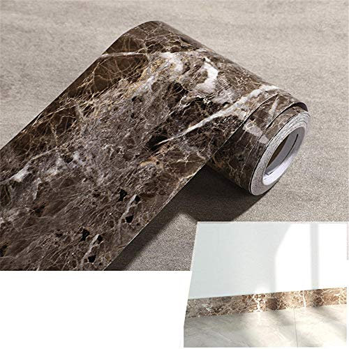 Guest Ruyunlai Tapetenbordüre selbstklebend PVC Sockelleiste Dekorative Bordüre Selbstklebende Home Bordüre Küche Badezimmer Wohnzimmer Braunes Netz 10CM X 500CM
