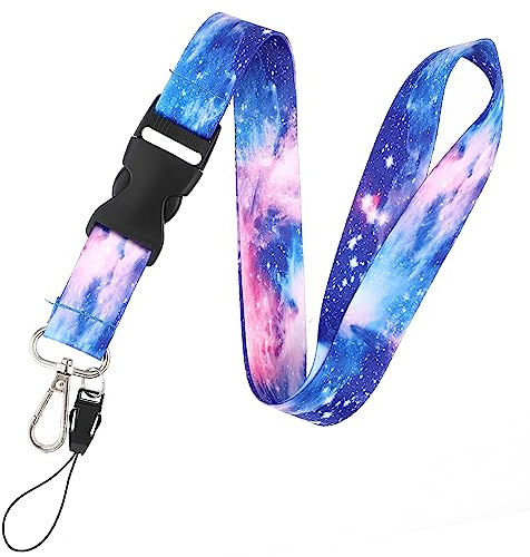 Nyckelband för kvinnor, svart marmorband med svängbart hummerlås, halsband med avtagbart spänne, nyckelband för nycklar, mobiltelefon, märkeshållare snodd för lärare, sjuksköterska, anställda