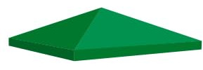 Telo di copertura superiore per gazebo 3x3 mt. Copertura di ricambio in trama Oxford rivestita in PVC. Impermeabile e resistente ai raggi UV. Colore bianco, verde, blu, nero e rosso.