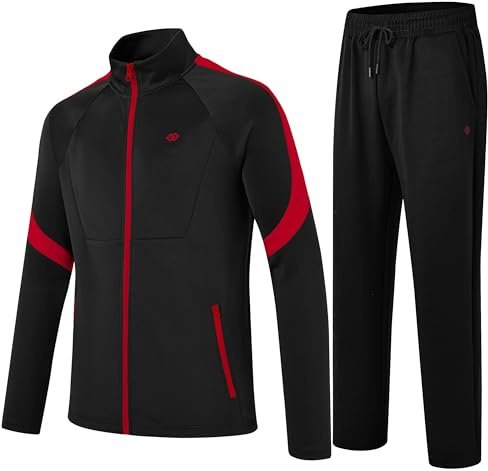 MoFiz Trainingsanzug Herren Jogginganzug Stehkragen Sportanzug mit Reissverschluss für Outdoor-Aktivitäten | Freizeitanzug Herren,mit Reissverschluss,Atmungsaktiv,Streetwear Tracksuit Sets,Für alle Jahreszeiten geeignet