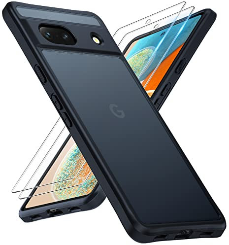 TOCOL für Google Pixel 7A Hülle, [Verbesserter Vollständiger Kameraschutz] [Schutz in Militärqualität] Stoßfest Handyhülle für Pixel 7A 6.1 Zoll, Schwarz